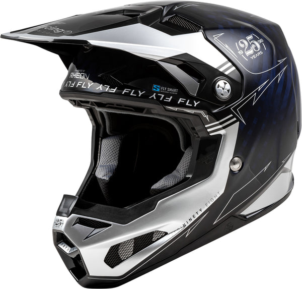 Fly -Racing -Formel Smart Carbon Legacy Helm - Blau Carbon/Silber 73-448X