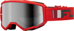 FLY Racing Zone Crossglasögon Röd/Grå – Silver Spegel/Rökfärgat Glas