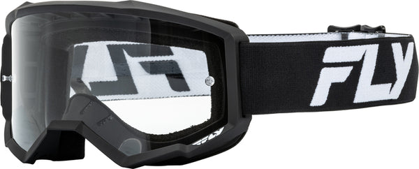 FLY Racing Focus Crossbrille Weiß/Schwarz – Klare Linse 