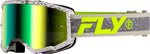 FLY Racing Zone Crossglasögon Mörkgrå/Hi-Vis – Iriserande Grön Spegellins