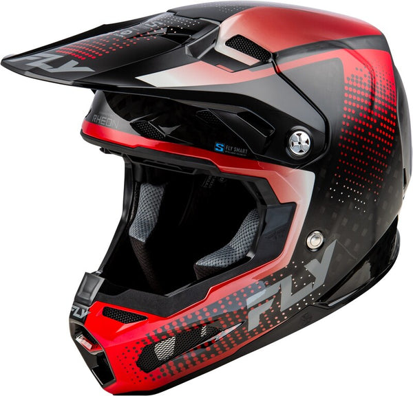 Carbon -Protokollhelm der Fly -Racing -Formel - schwarzer Kohlenstoff/Rot 73-4465x