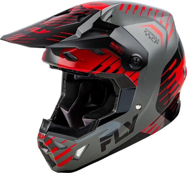 Fly Racing -Formel CP Slice Helm - Grau/Rot/Schwarz 73-0051m