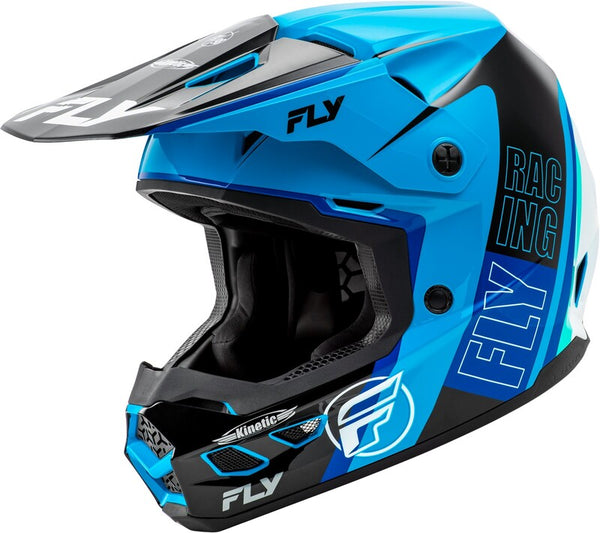 Fly Racing Kinetic Rally Helm - Blau/Schwarz/Weiß 73-8660x