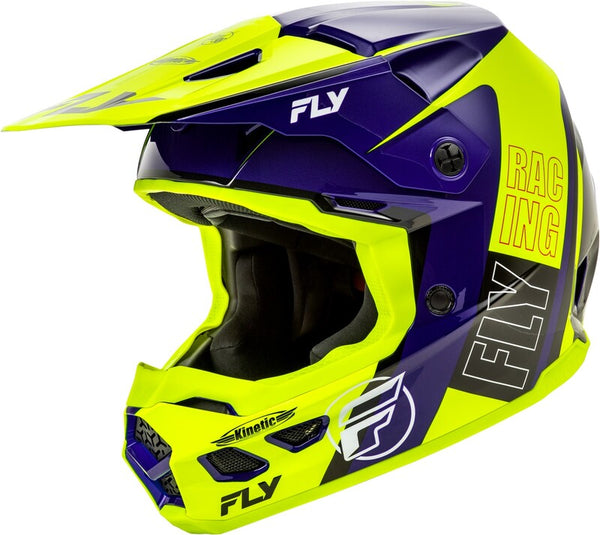 Fly Racing Kinetic Rally Helm-Hi-Vis/Blau/Schwarz 73-8661X