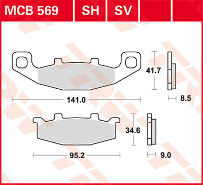 TRW BRAKE PAD TRW MCB569SV MCB569SV