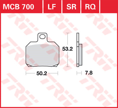 TRW BRAKE PAD TRW MCB700 MCB700