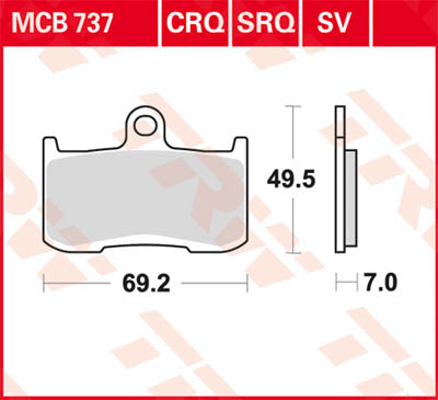 TRW BRAKE PAD TRW MCB737 MCB737