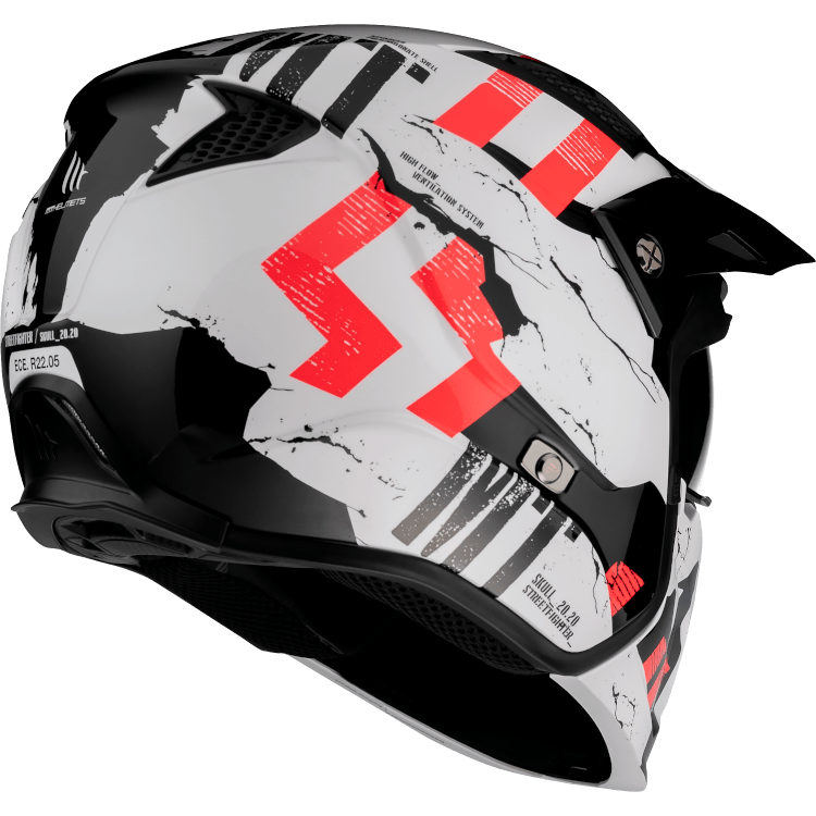 MT Helmets Open MC Helmet Streetfighter Twin Pearl White