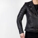 Ozone lady mc-leather jacket ramones modern black