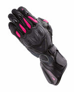 Rebelhorn Frauen MC Handschuhe Rebellen schwarz /rosa