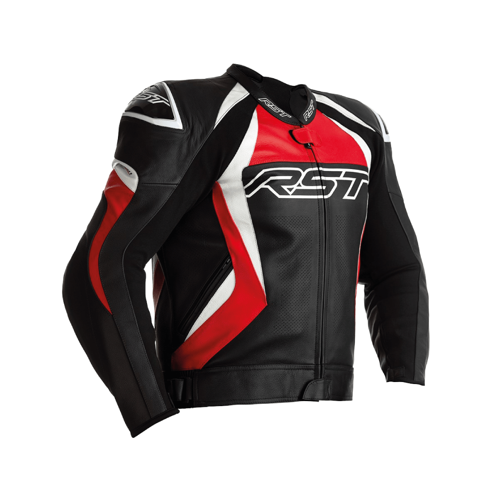 RST Mc-Lederjacke Tractech Evo 4 CE Schwarz /Rot 