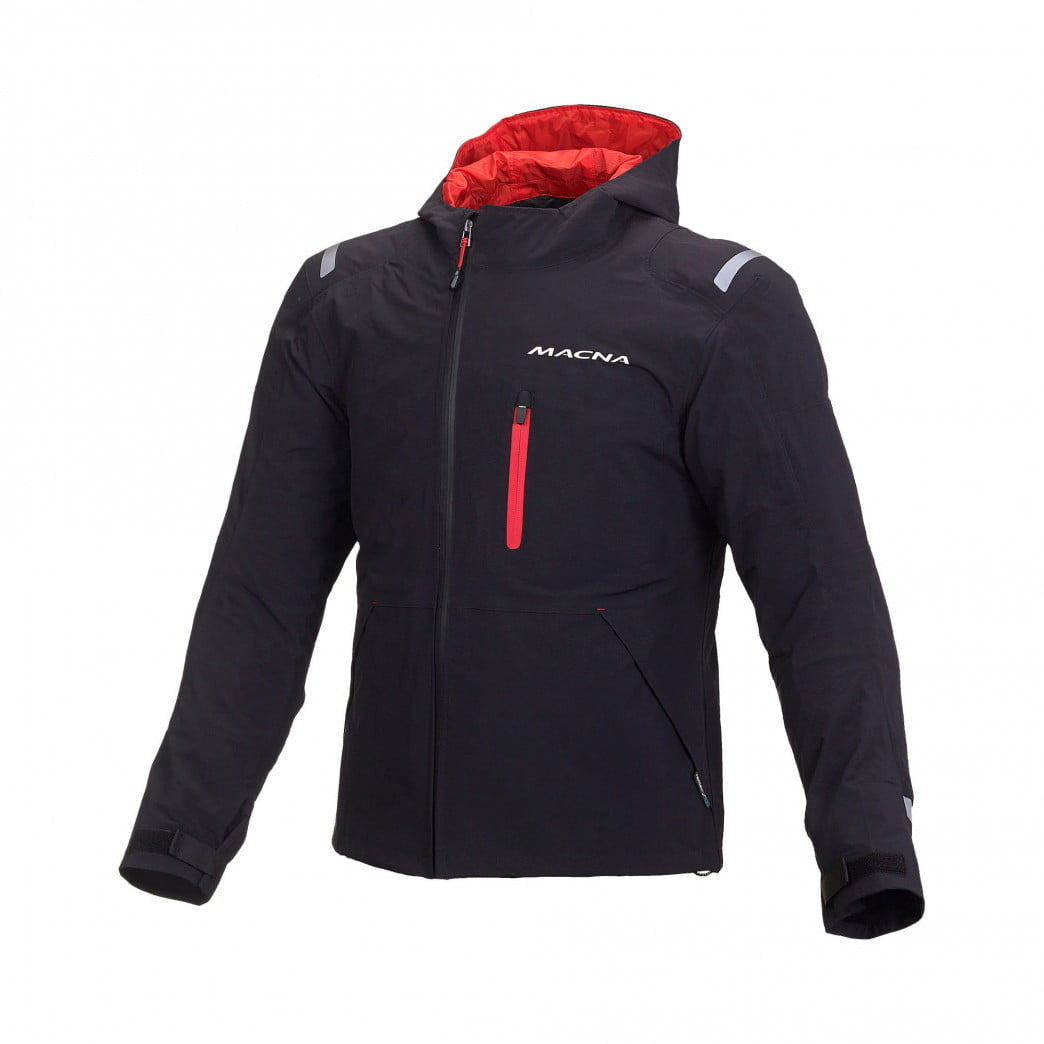 Macna rain jacket refuge black /red