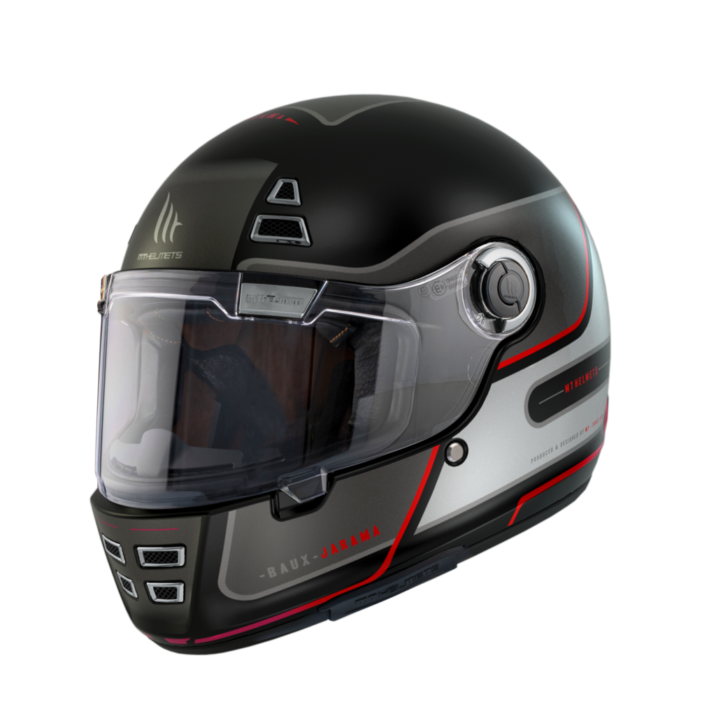 MT Helme Integral MC Helm Jarama Baux E15 Red Matt