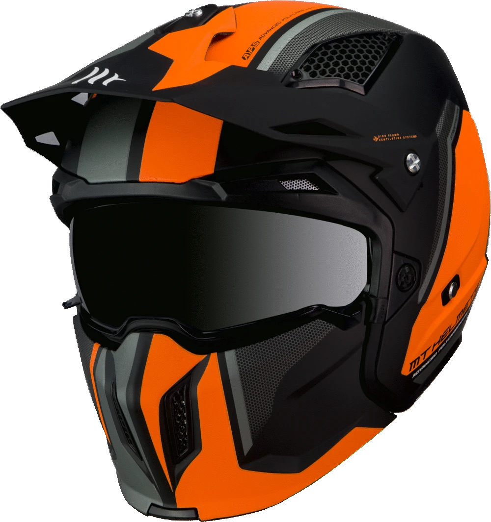 Mt Helmets Open MC Helmet Streetfighter Twin Orange