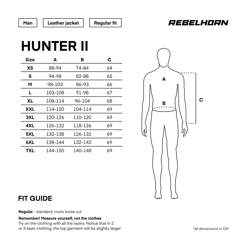 Rebelhorn MC-Skin-Jacke Hunter II Schwarz