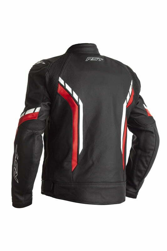 RST MC-Leder-Jacke Achse Schwarz /Rot