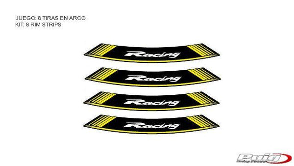 Kit 8 Rim Strips Racing C/Yellow