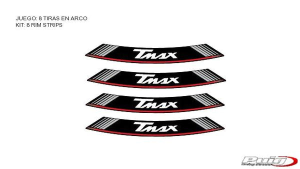Kit 8 Rim Strips T-Max C/Silver