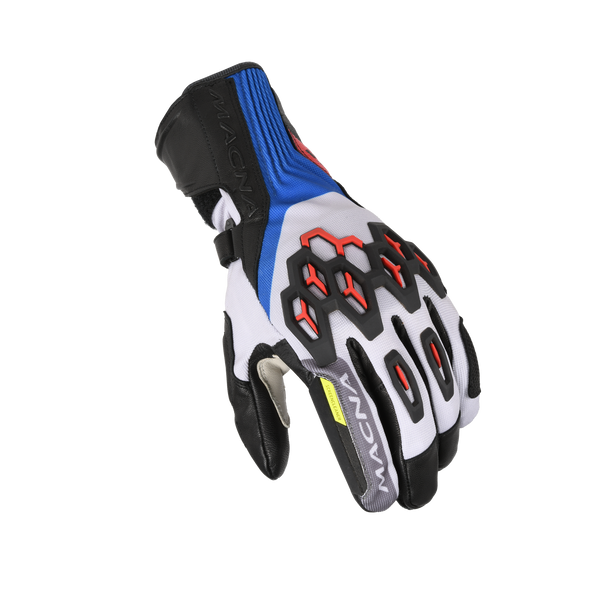 Motorcycle GLOVES MACNA, Brawler RTX White/Red/Blue
