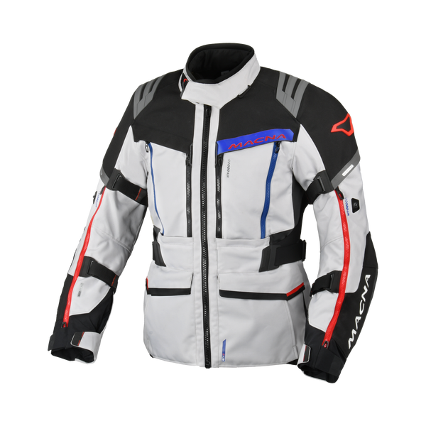 Macna Textile MC-Jacket Chieftane Grey /Blue /Rot