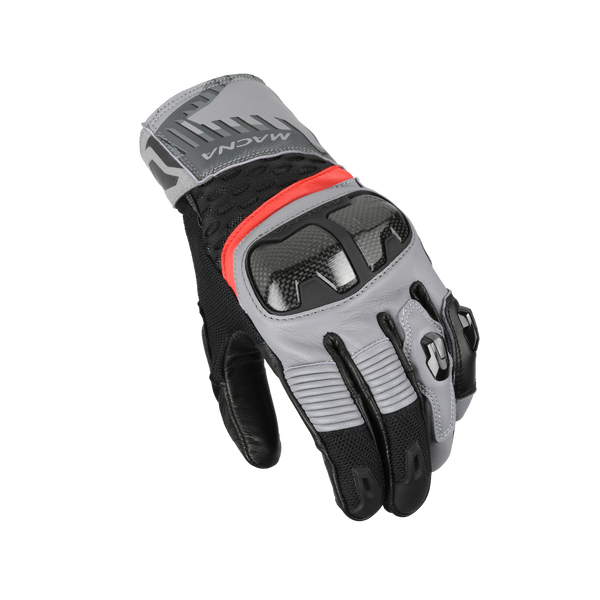 Motorcycle Gloves Macna, Chizu Gray/Black/Red