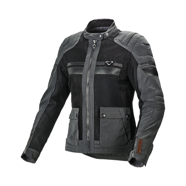 Motorradjacke Macna, fließende Frau Nacht Augen Schwarz/Schwarz Nachtauge/Braun