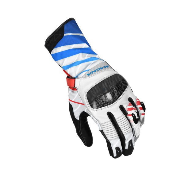 Motorcycle Glove Macna, Krown Red/White/Blue