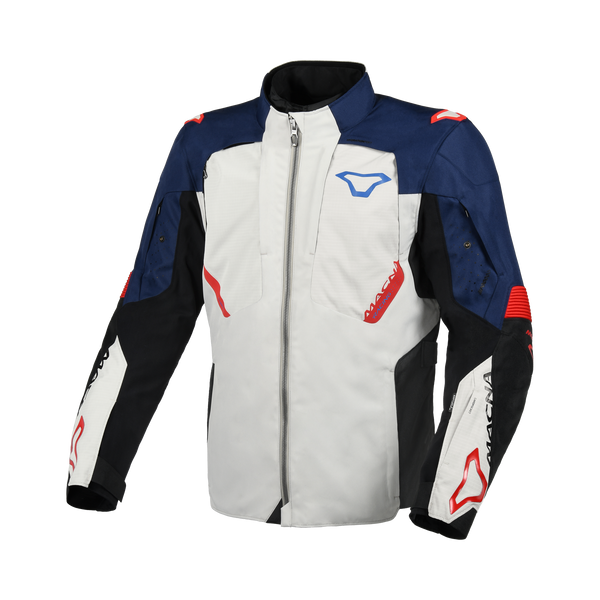 Macna Textile MC Jacke Notch Grau /Blau /Rot