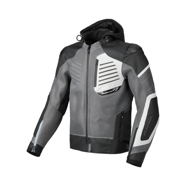 Macna Leder MC-Jacket Riceant Gray /Schwarz