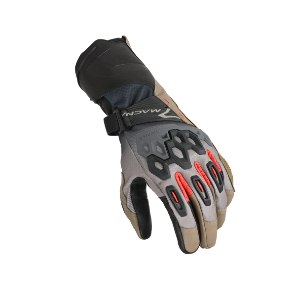 Motorcycle Gloves Macna, Tanamax Taupe/Black/Red