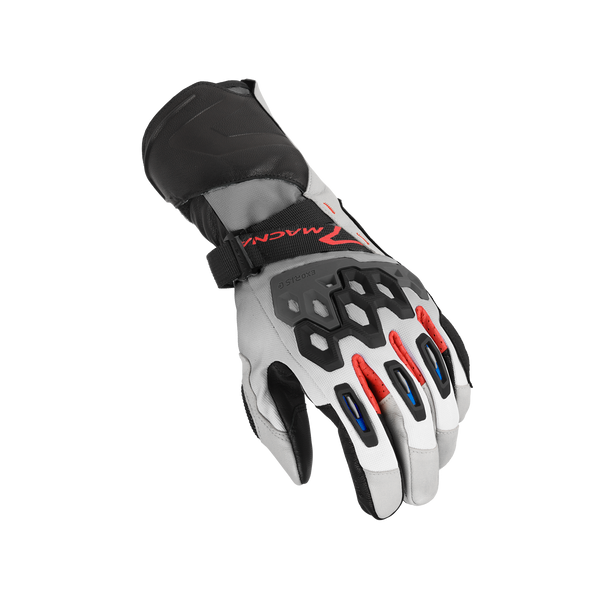 Motorcycle Gloves Macna, Tanamax Light Gray/Black/Red