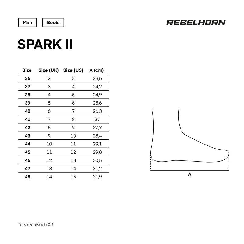 Rebelhorn Unisex MC Schuhe Spark II Schwarz /Grippe