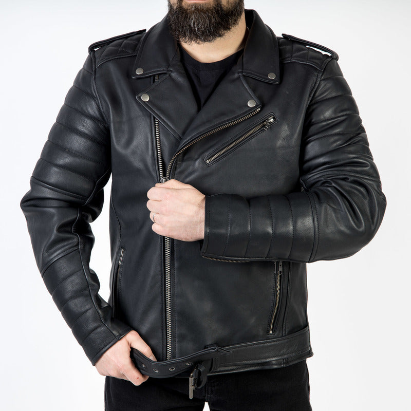 Ozone mc-leather jacket ramones modern black