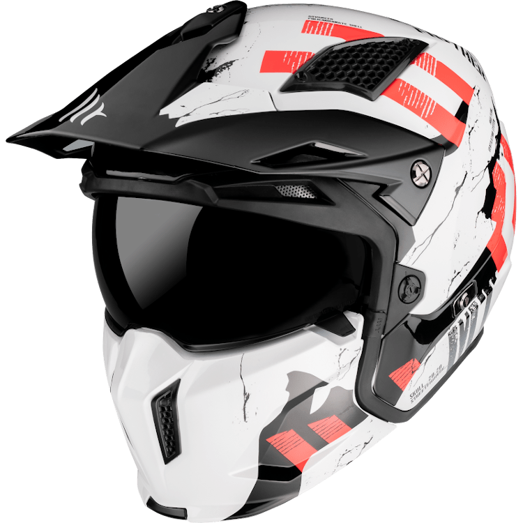 MT Helmets Open MC Helmet Streetfighter Twin Pearl White