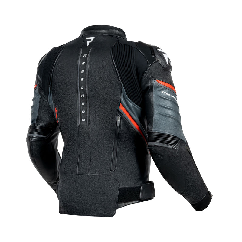 Rebelhorn MC-Lederjacke Veloce Schwarz /Grau