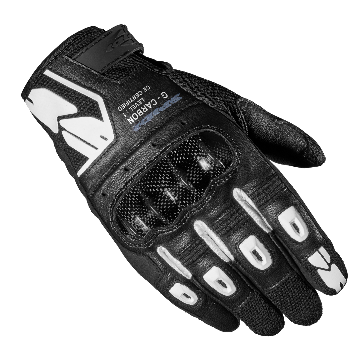 Spidi MC Handschuhe G-Carbon Schwarz /Weiß