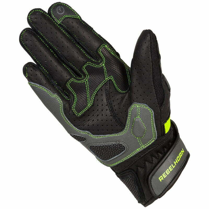 Rebelhorn Frauen MC Handschuhe Flux II Schwarz /Grippe