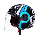 SMK Jet MC Helm Retro Speed ​​Blau