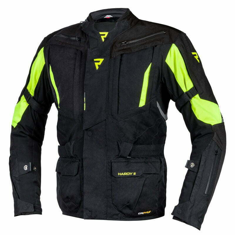 Rebelhorn Textil Motorradjacke Hardy II Schwarz /Flu Gelb 