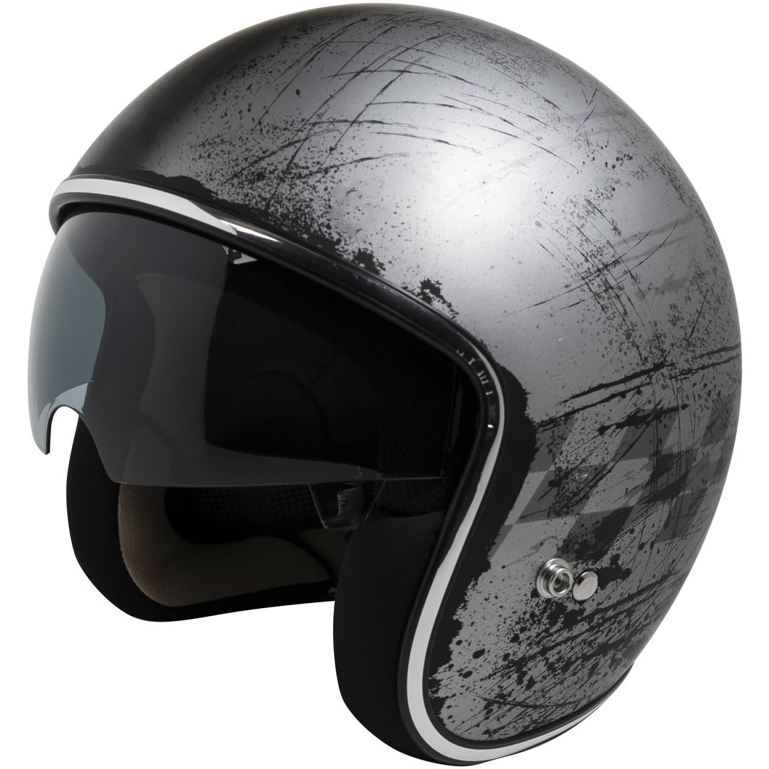 IXS77 2.5 Open MC Helm Matt Black /Silber