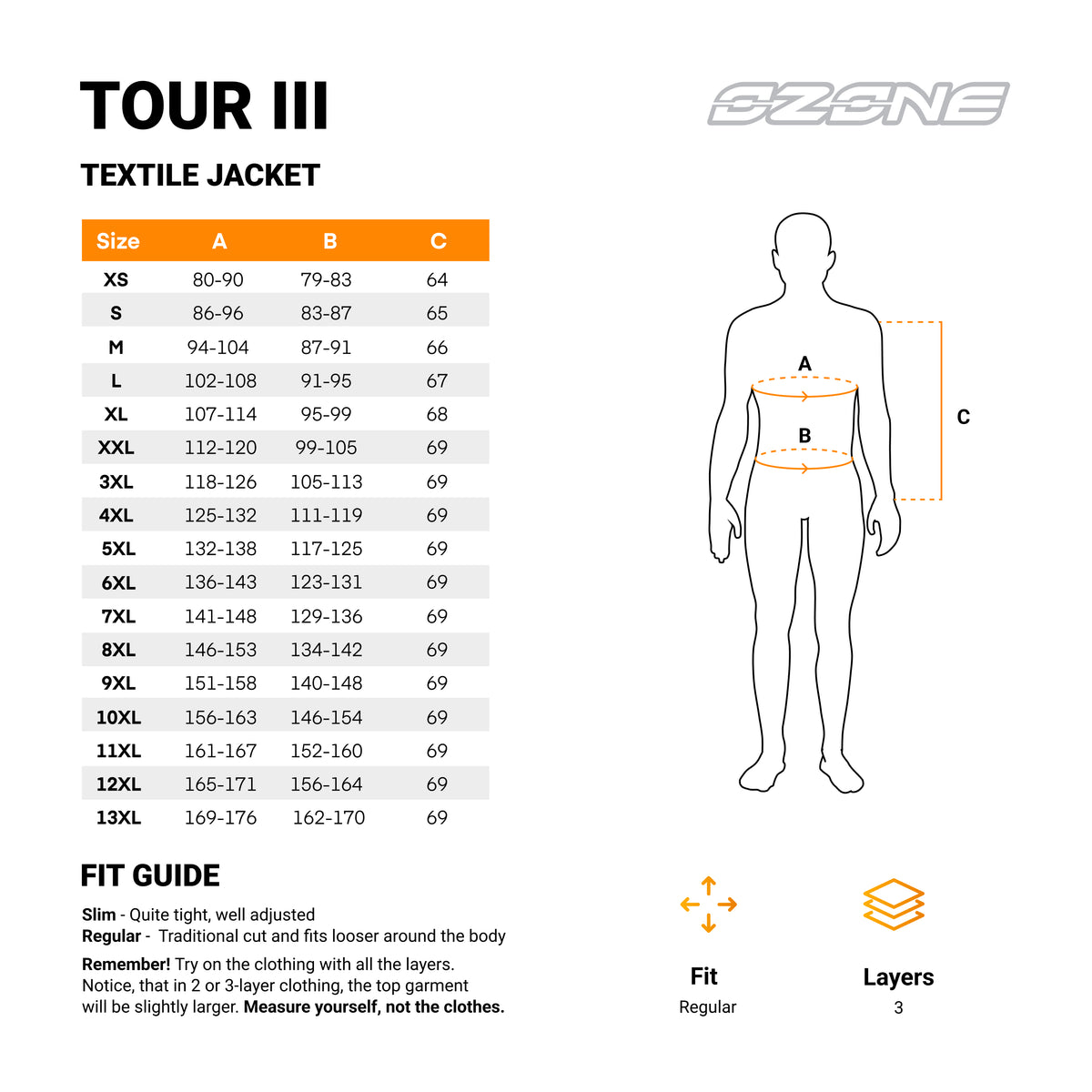 Ozone Textile MC-Jacket Tour III Schwarz