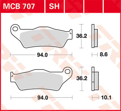 TRW BRAKE PAD TRW MCB707SH MCB707SH