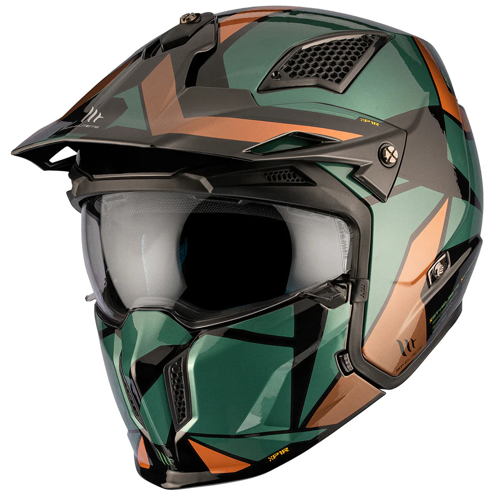 Mt Helmets Open MC Helmet Streetfighter Sv S P1R Green