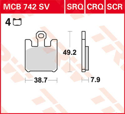 TRW Bremsbelastung Sinter Race LongLife MCB742SCR
