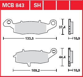 TRW Bremsbelastung Sinter Heckstraße MCB843SH