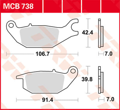 TRW BRAKE PAD TRW MCB738 MCB738