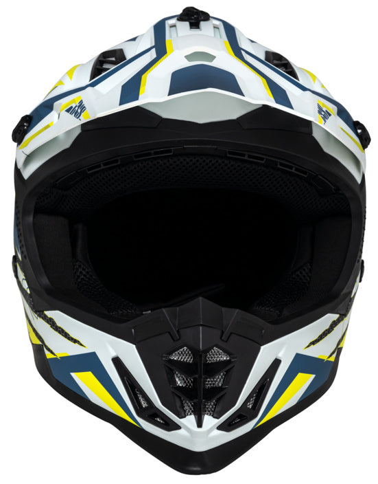 IXS Cross MC Helm 363 2.0 Weiß /Blau /Grippe