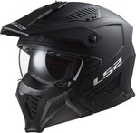 LS2 Abenteuer MC Helm Solid Drifter Matts schwarz