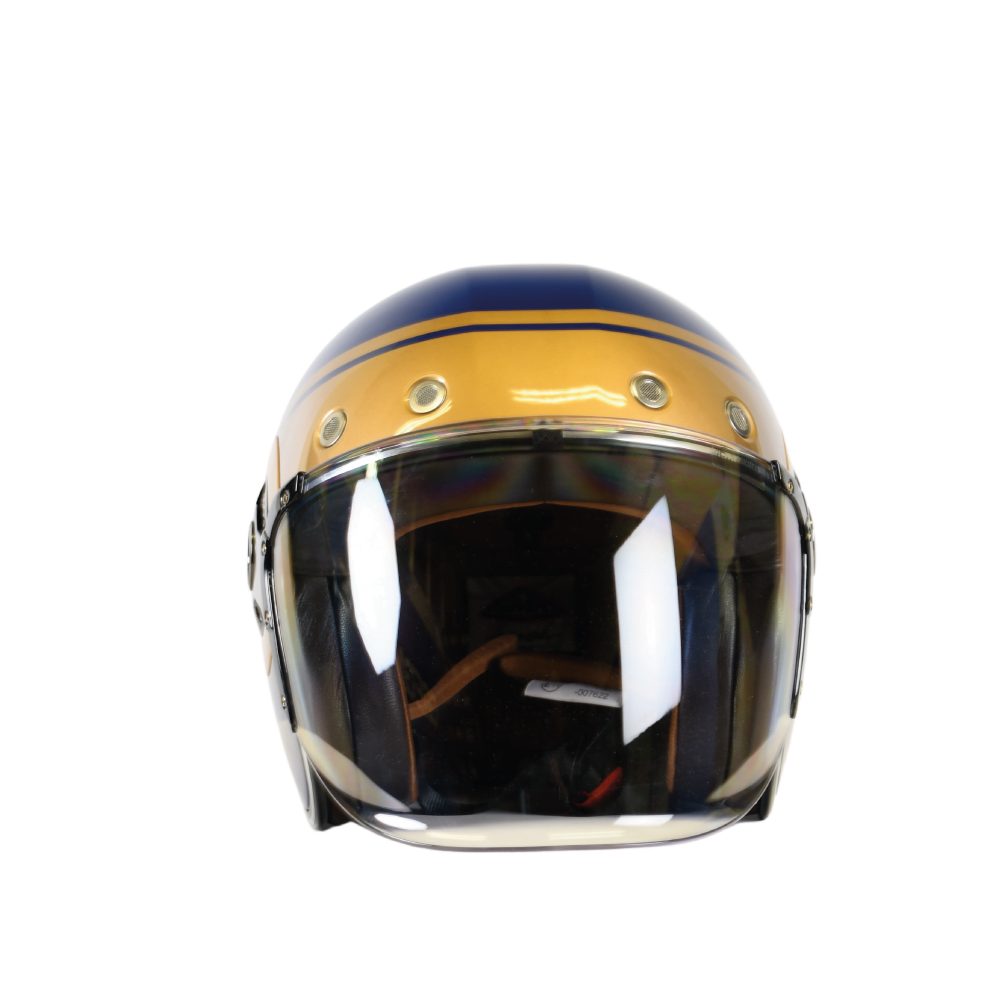 SMK Jet Mc-Helm Retro Sieben Blau 