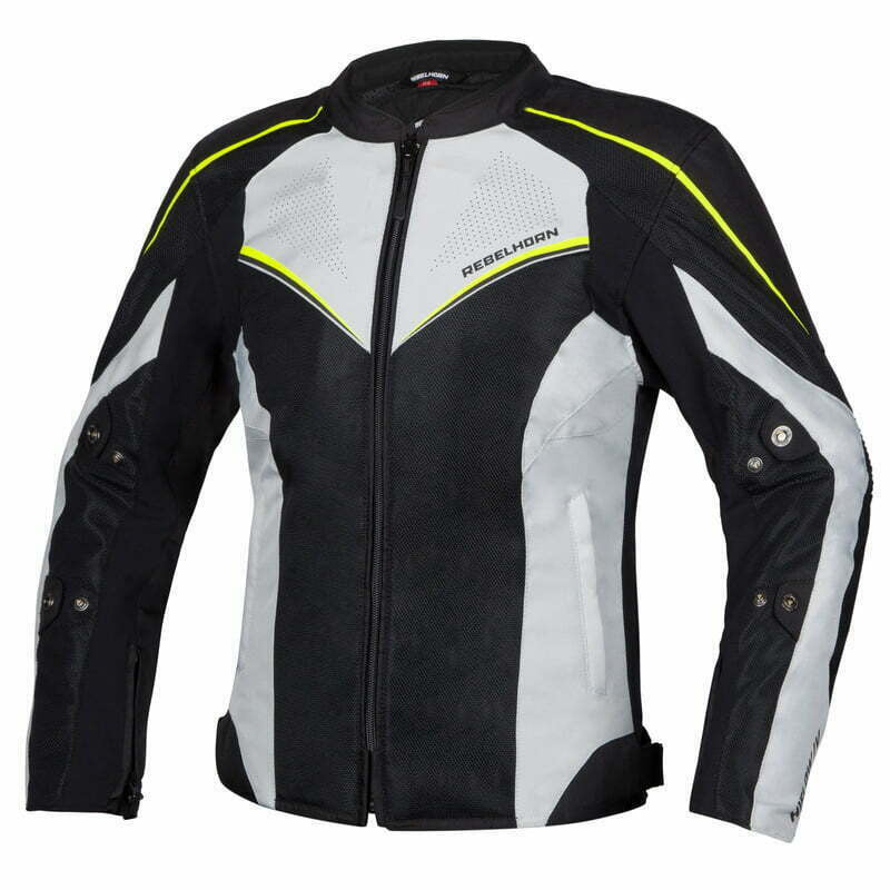 Rebelhorn Dam Textile Motorcycle Jacket Hiflow IV Black / Silver / Flu 